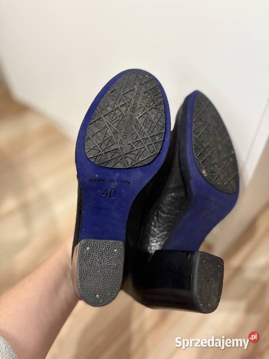 Czarne skórzane botki botki na słupku sztyblety skóra Legionowo