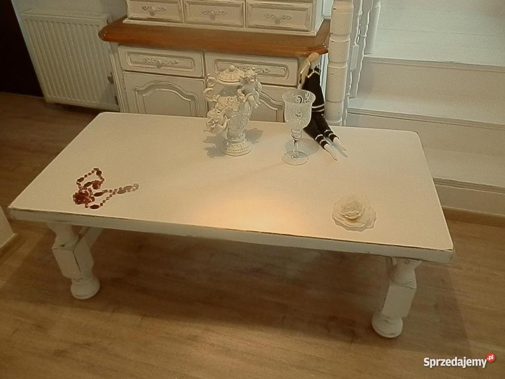Ława niski stolik shabby chic prowansja biała Meble Lubin sprzedam