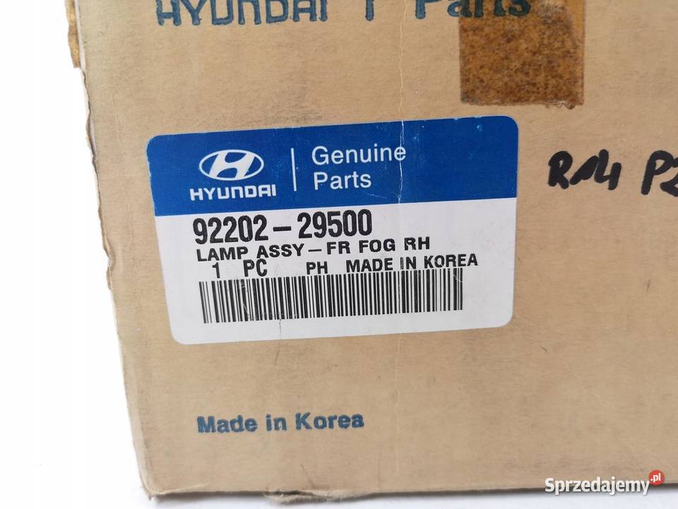 HALOGEN PRAWY PRZÓD HYUNDAI LANTRA 9800 ORI OE Oświetlenie