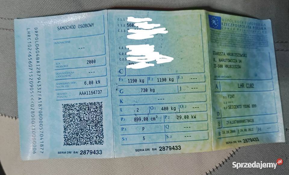 Fiat Seicento inwalidzki Hrubieszów