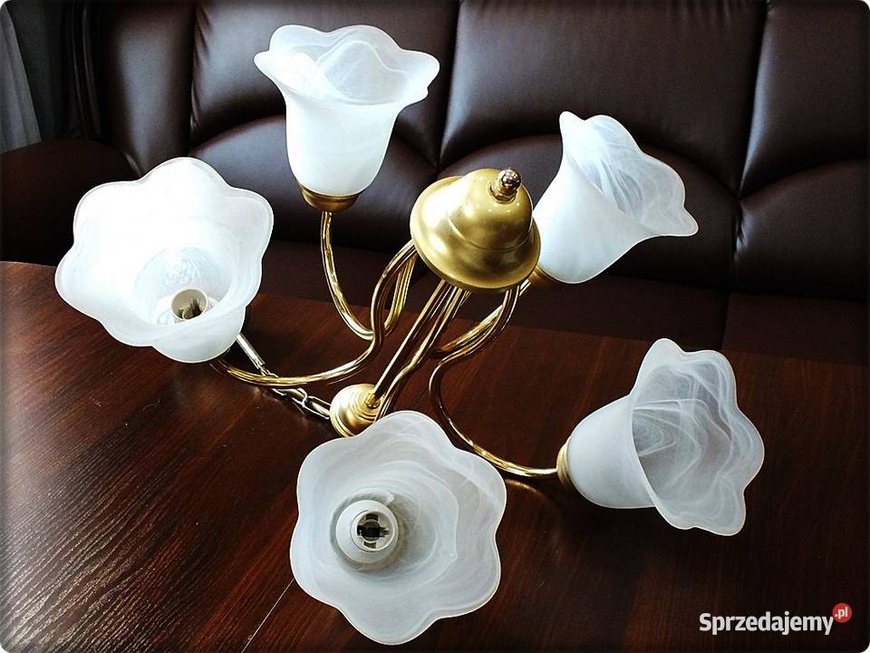 Lampa wisząca Złoty Żyrandol 5 ramienny 8090 lubuskie Żary