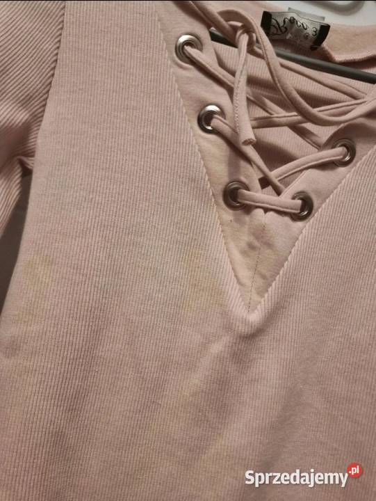 Prążkowana bluzka z długim rękawem Busko-Zdrój sprzedam