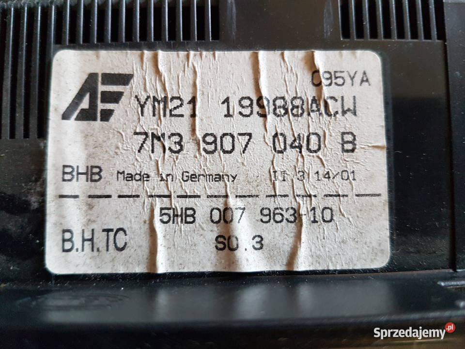 VW SHARAN MK1 LIFT PANEL KLIMATYZACJI Turek