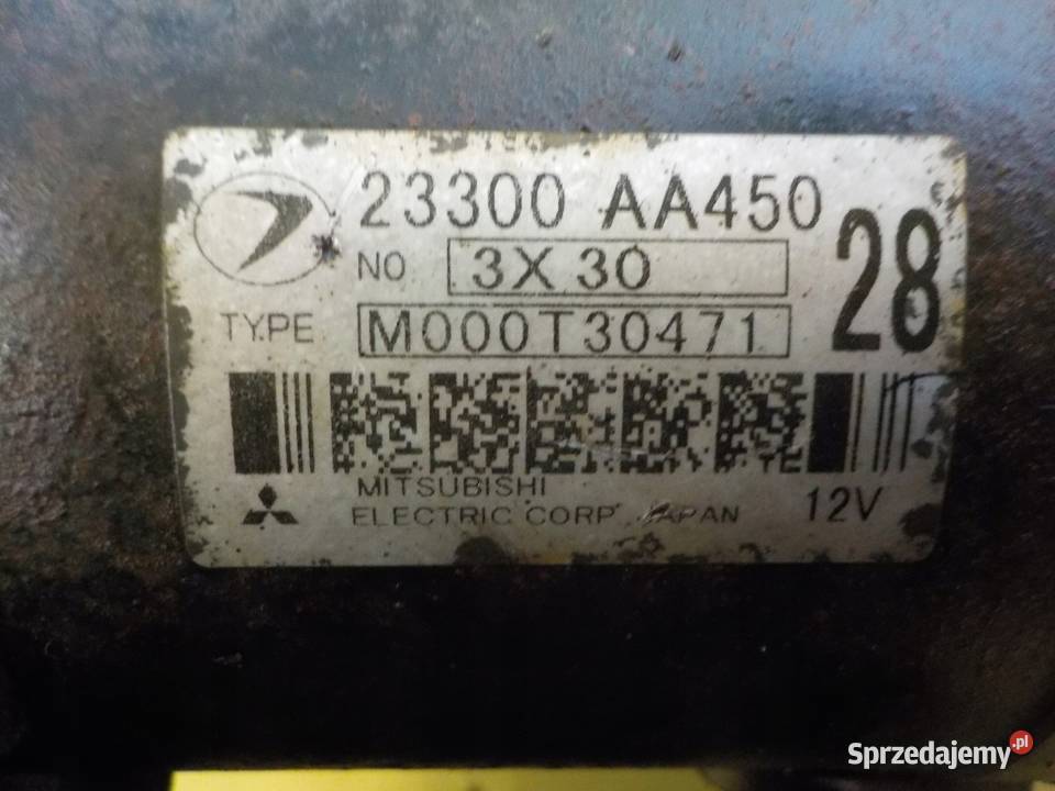 SUBARU FORESTER IMPREZA 20 B T 05r 177 EJ205 Układ elektryczny silnika świętokrzyskie Suków