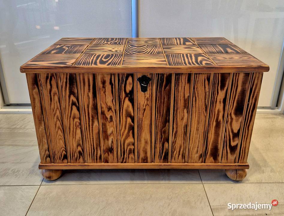 Skrzynia kufer z drewna opalanego kujawsko-pomorskie