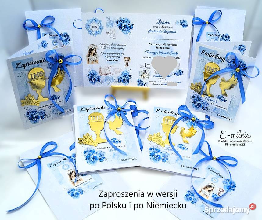 Zaproszenia 3D I Komunia Św spersonalizowane i z Zielona Góra sprzedam