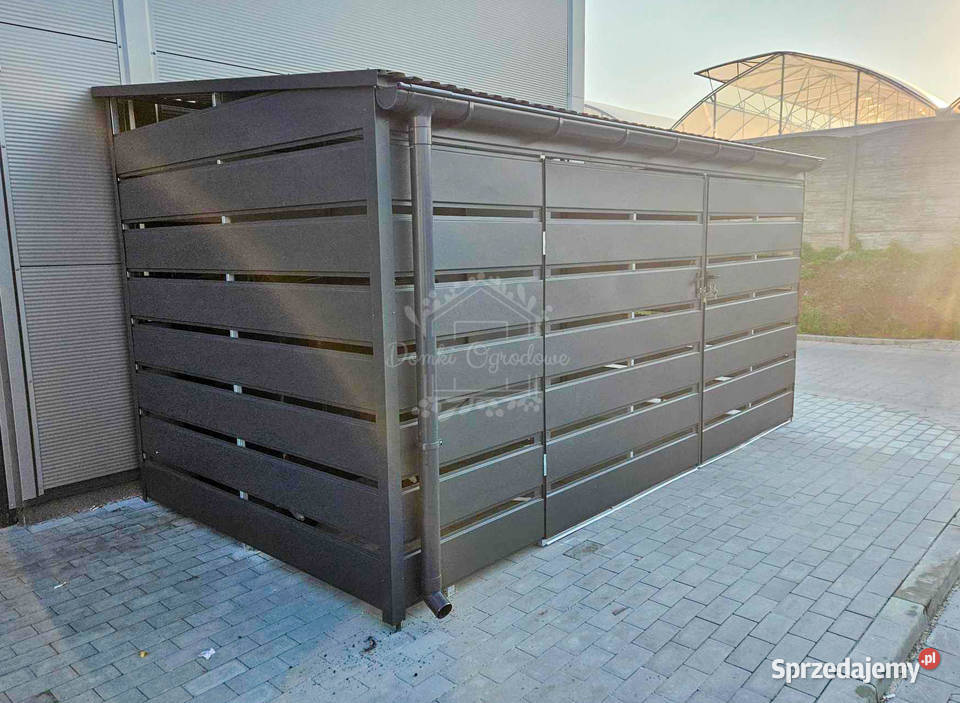Wiata śmietnikowa Schowek 4x2m Panele Antracyt Wisła