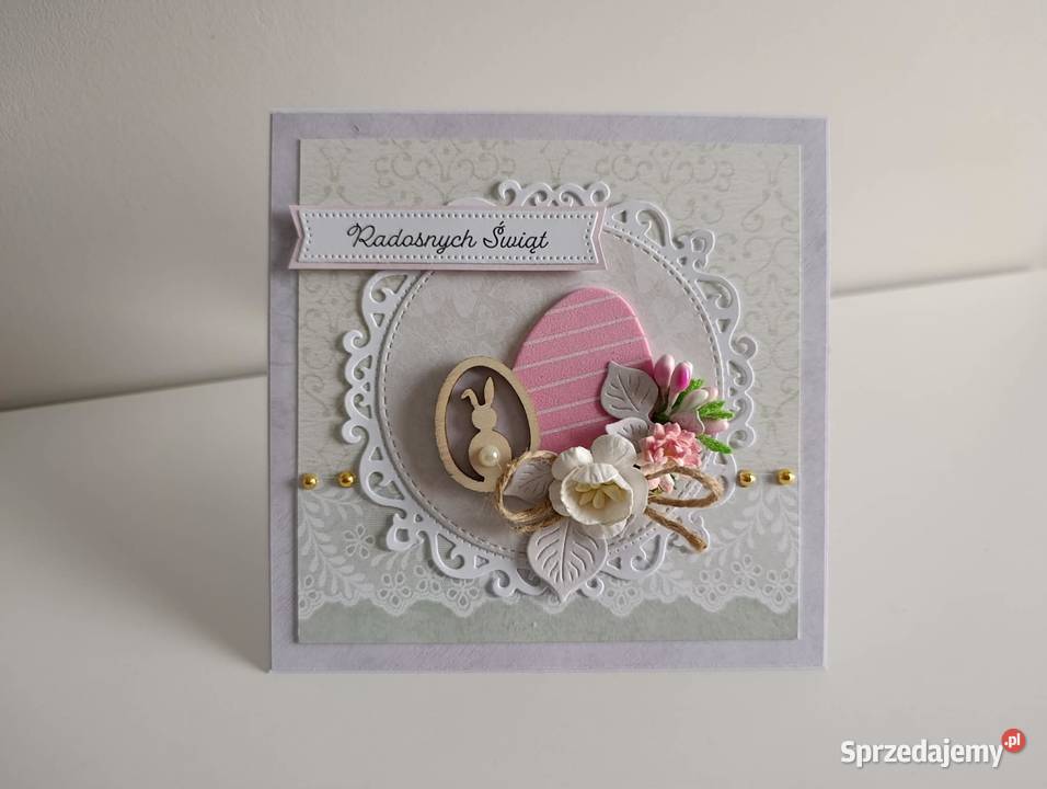 Kartka ręcznie robiona Świąteczna Wielkanoc sprzedam