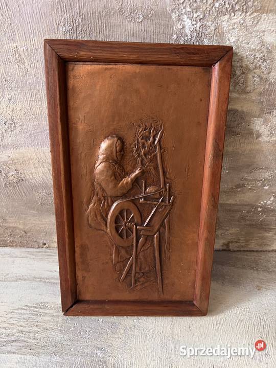 Plakieta miedziana vintage Bytom