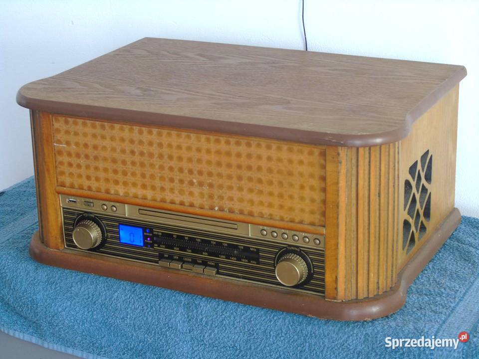 Retro Gramofon z radiem CD USB i magnetofonem i Gramofony Jasło