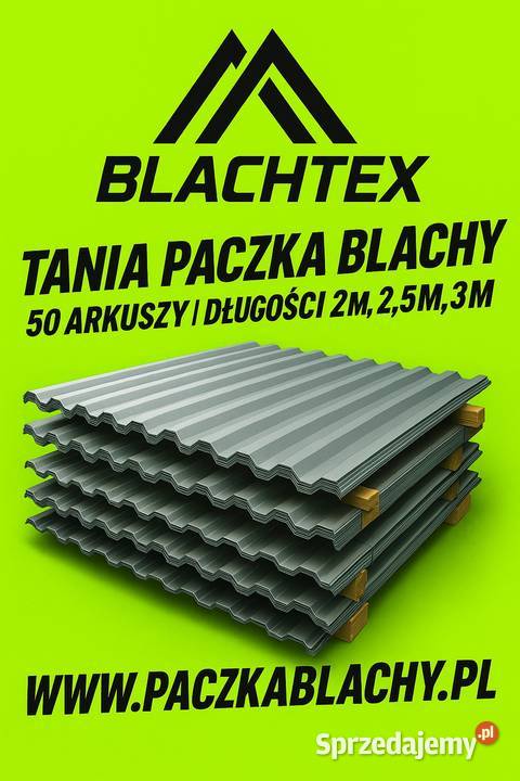 Paczka blachy OCYNK 060mm 25m arkusze 1999m2 na