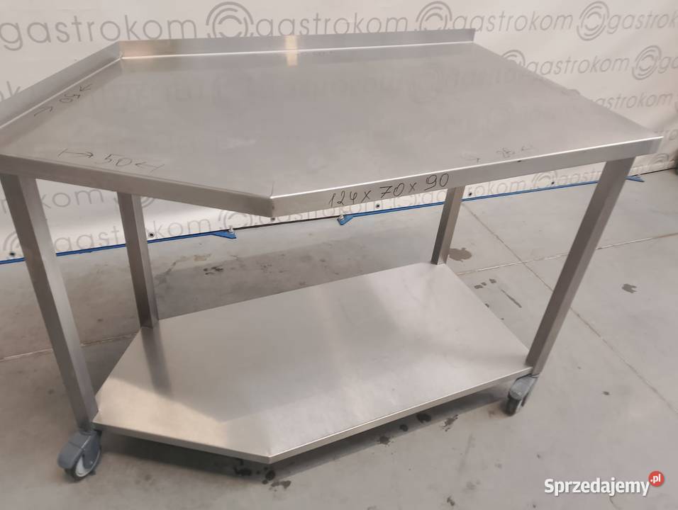 STÓŁ JEZDNY Z PÓŁKĄ BOK ŚCIĘTY 124X70X90 Wrocław