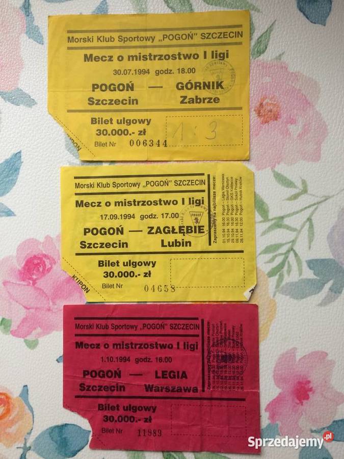1159 Bilety Pogoni Szczecin 1004 R Antykwariat
