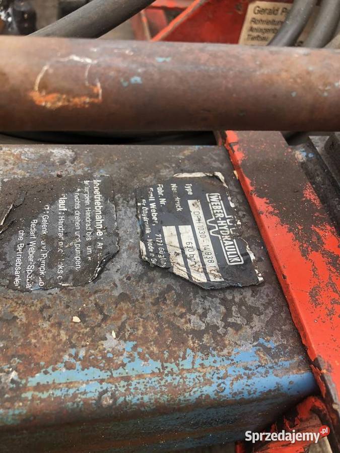Centrownica hydrauliczna do rur Weber Zbylitowska Góra