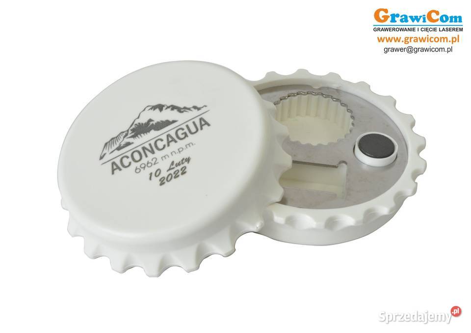 Otwieracz kapsel z magnesem logo grawer 10