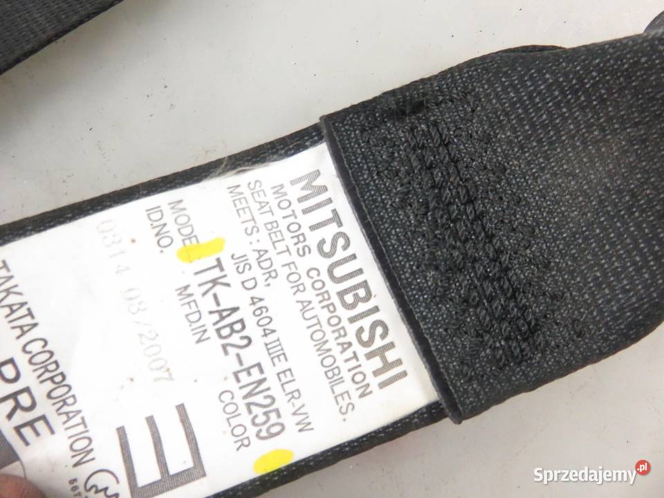 PAS PRAWY PRZEDNI MITSUBISHI OUTLANDER I CUW Wyposażenie wnętrza sprzedam