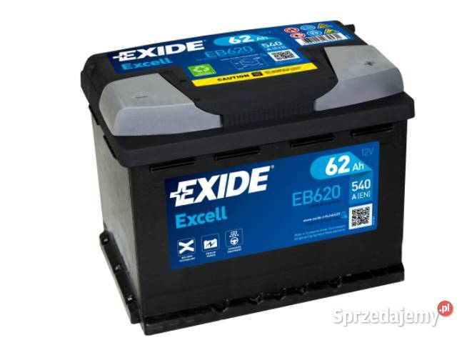 Akumulator 62Ah 540A EN Exide Excell EB620 Prawy Kościerzyna