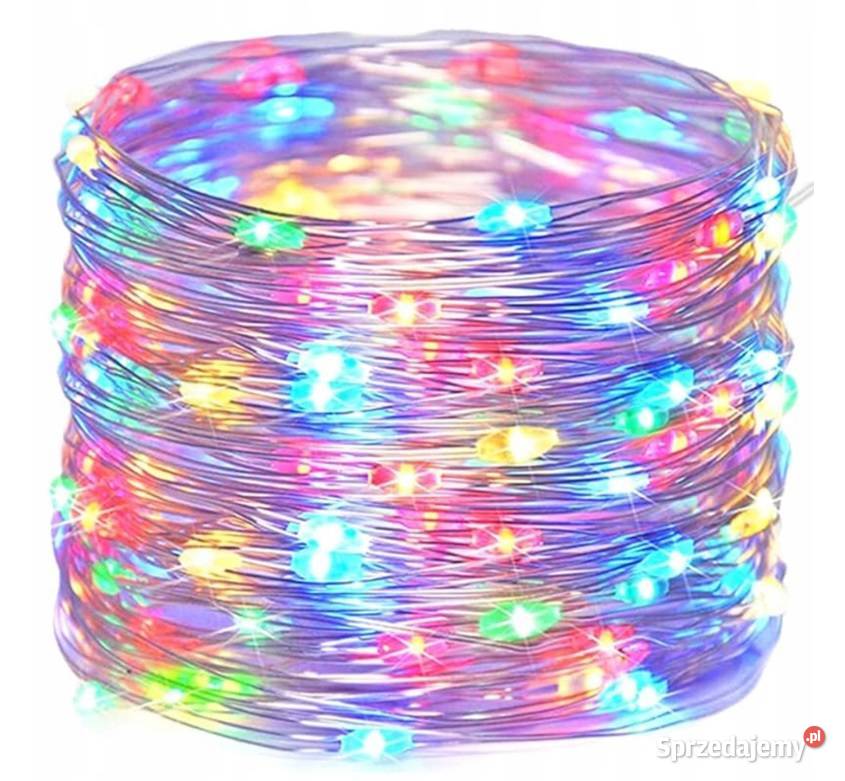 LAMPKI DRUCIKI 100 LED NA BATERIE MULTI KOLOR Gdańsk