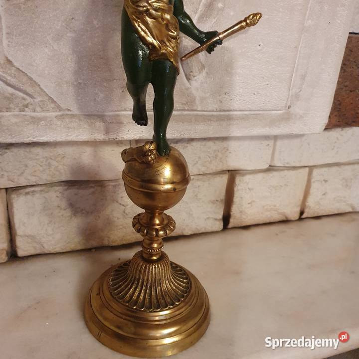 Figuralnasprawna lampa naftowa z brązu dolnośląskie Wrocław sprzedam