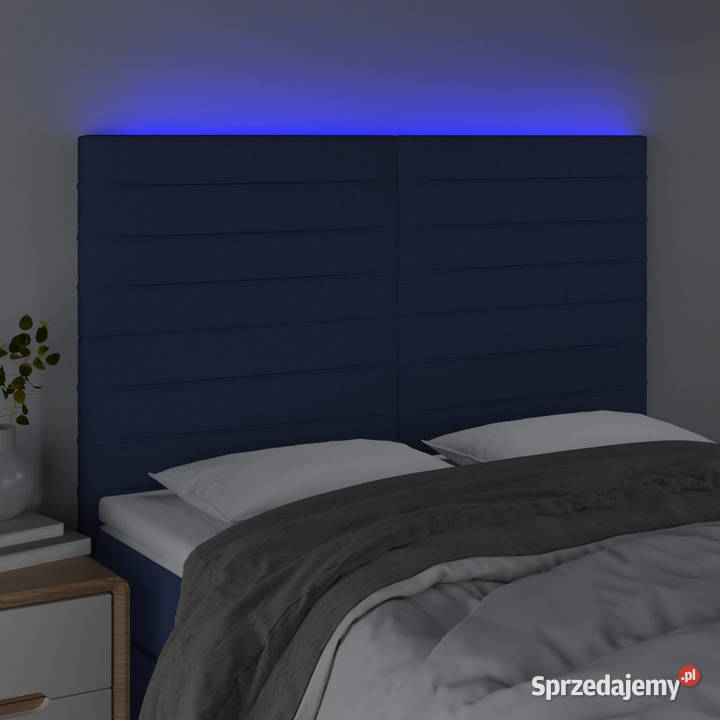 Zagłówek do łóżka z LED niebieski 144x5x118128 Warszawa