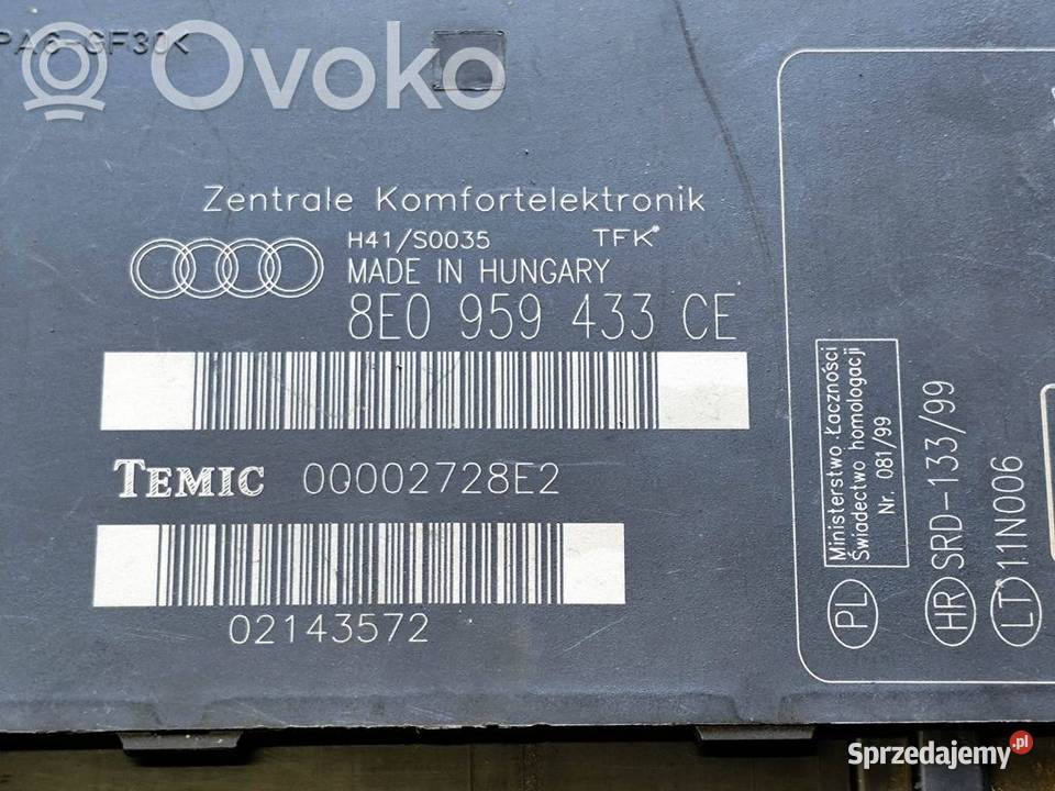 Audi A4 S4 B7 STEROWNIK MODUŁ KOMFORTU