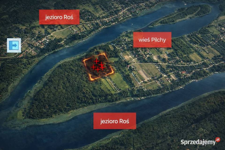 6 działek rekreacyjnych 150 m jeziora Roś 110zł/m2 Pilchy sprzedam