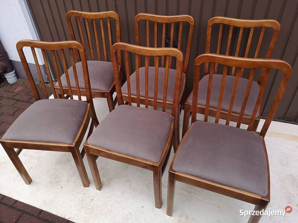 Krzesła ARTDECO Stare Antyk Komplet 6 Sztuk Swarzędz