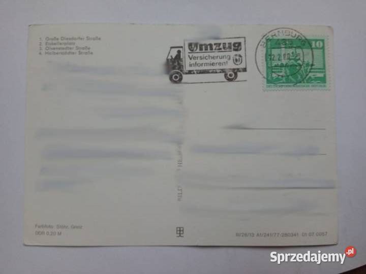 Pocztówka Magdeburg z 1980r Znaczek Dąbrowa Górnicza