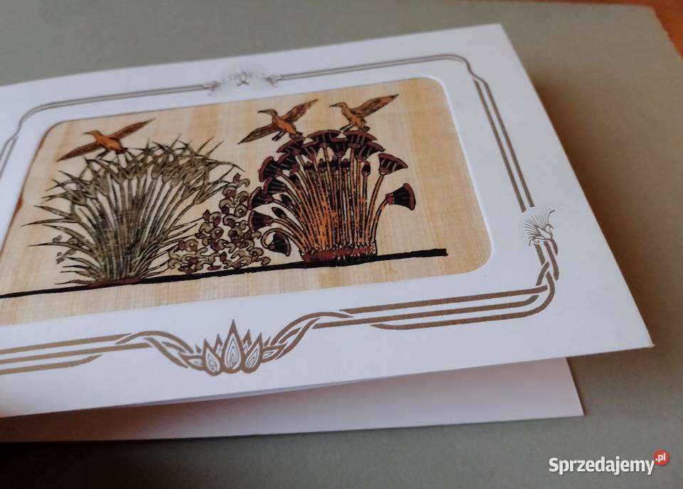 KARTKA malowana na papirusie składana PAPIRUS z wielkopolskie Oborniki
