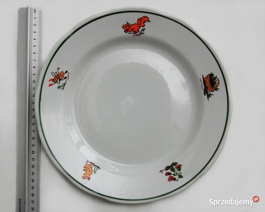 Duży stary talerz bajkowy patera vintage Lublin