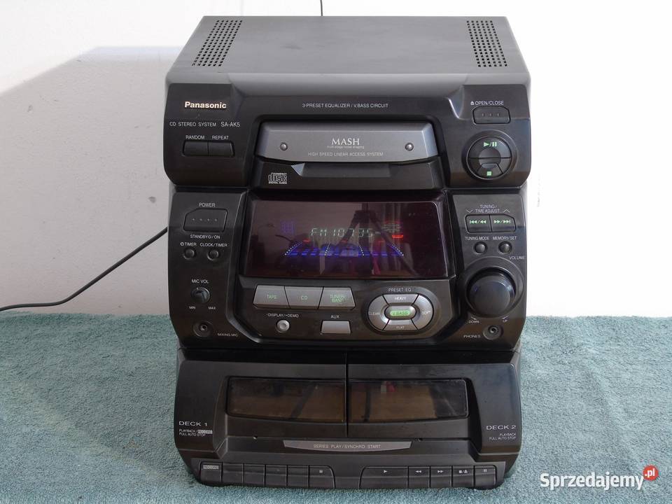 Wieża Panasonic radio AUX karaoke mocna DOSTAWA Jasło