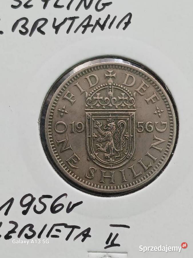 1 Szyling W Brytania 1956 r Elżbieta II Antyki, Sztuka, Kolekcje wielkopolskie Konin