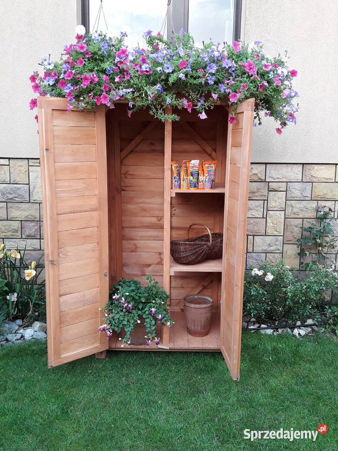 Szafa ogrodowa drewniana boazeria drzwi śląskie