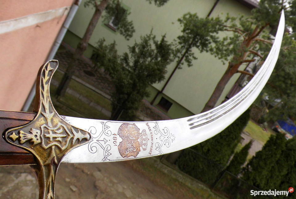 Potężna Stara Polska szablakarabela 1861złocenia