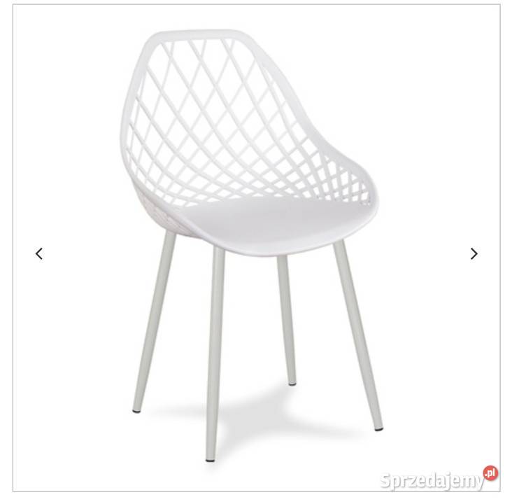 Białe ażurowe krzesło nowoczesne darmowy transport