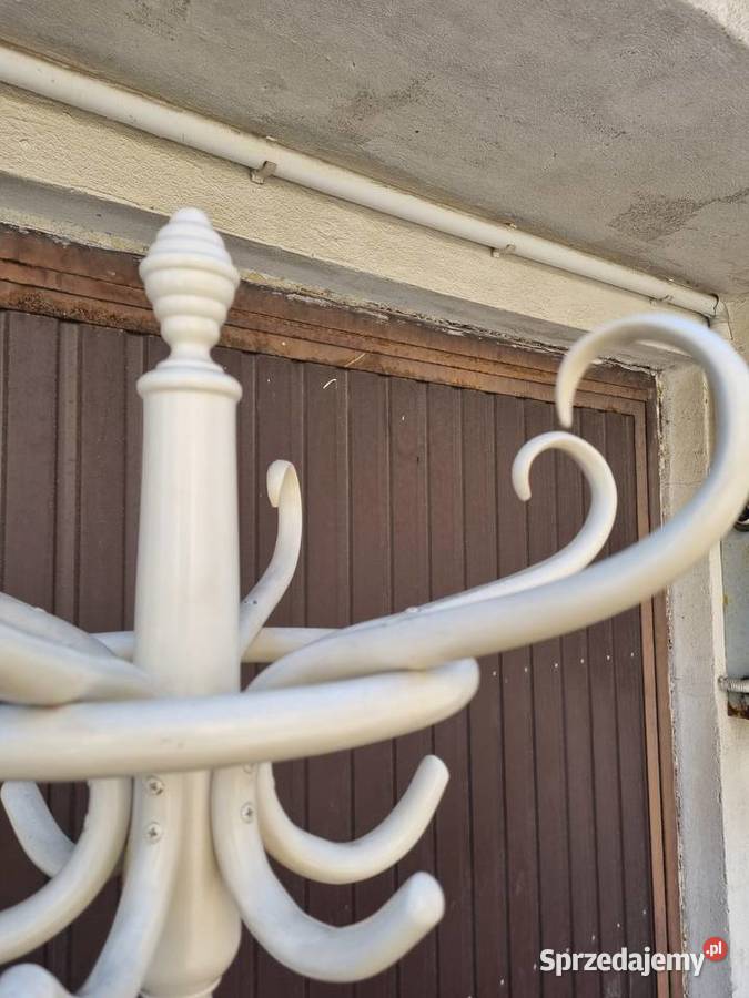 Wieszak stojący na ubrania biały 12 haczyków Płock