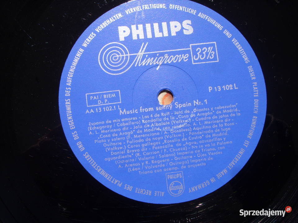 Winyl LP MUSIC FROM SUNNY SPAIN 1PHILIPS P13 Wołów