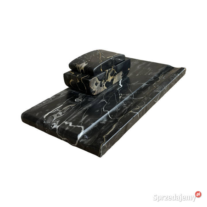 Marmurowy czarny kałamarz na biurko Polska lata mazowieckie Warszawa