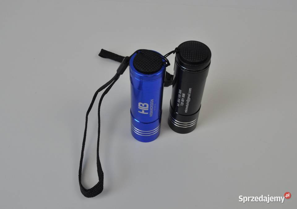 Latarka LED czarna z logo grawer 50 Latarki i oświetlenie podkarpackie Leżajsk