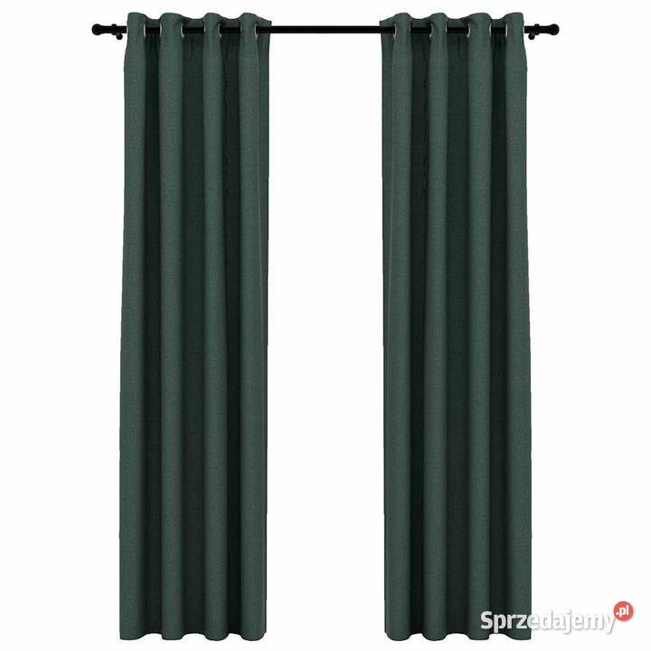 vidaXL Zasłony stylizowane na lniane 2 Zielona Warszawa