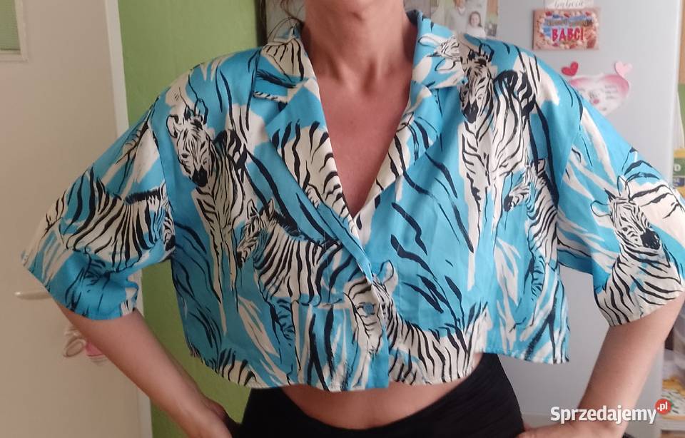 38M ZARA Krótka bluzka kimono bolerko z Madrytu z kołnierzykiem Moda i Styl Kraków sprzedam