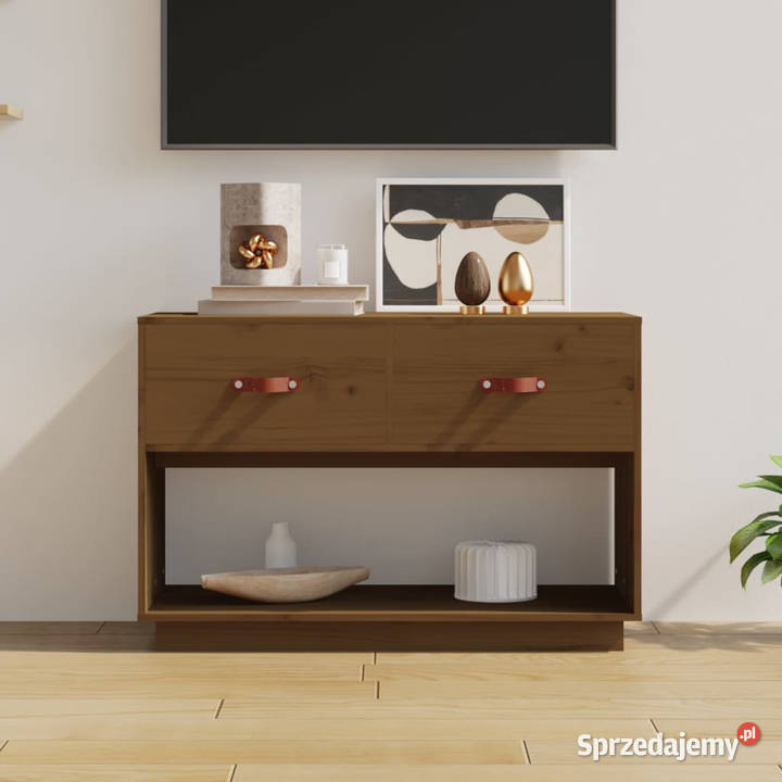 Szafka pod TV miodowy brąz 90x40x60 lite drewno Warszawa sprzedam