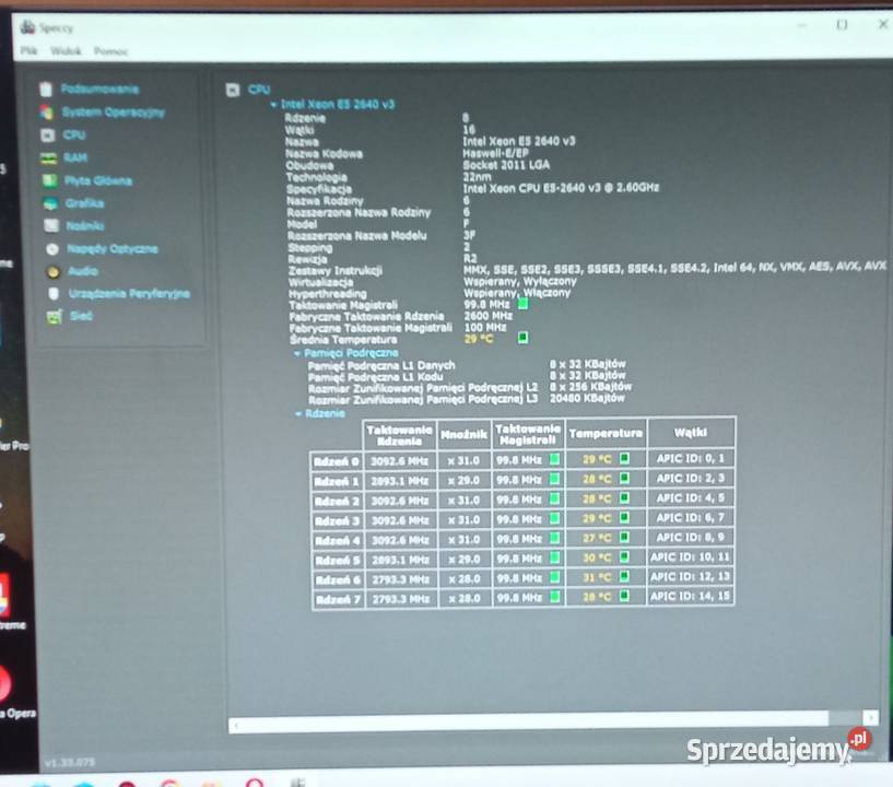 Komputer HP Z440 TOWER XEON E52640 v3 8x340GHz Pamięć RAM 2133 łódzkie Łódź
