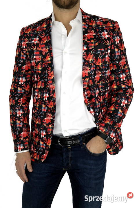 Giovanni Pera marynarka męska kolorowa krata Ostrów Wielkopolski