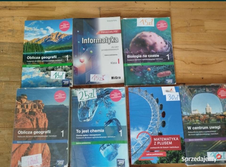 Książki do klasy pierwszej i drugiej liceum zachodniopomorskie Lubanowo sprzedam