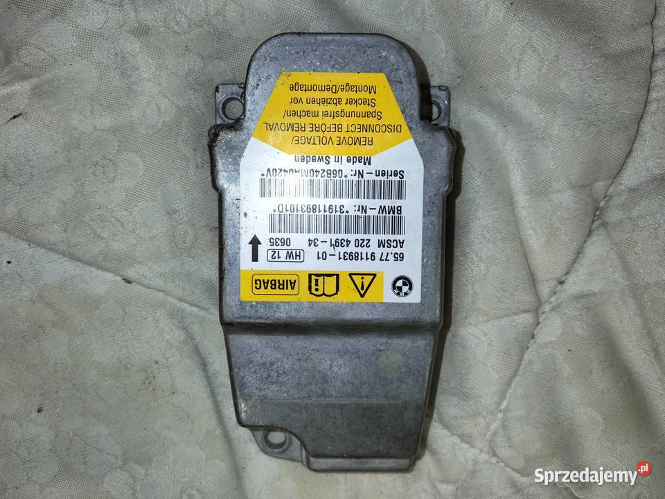 Sterownik centralny poduszek AIR BAG BMW E60 E61 Pasy bezpieczeństwa Poręba