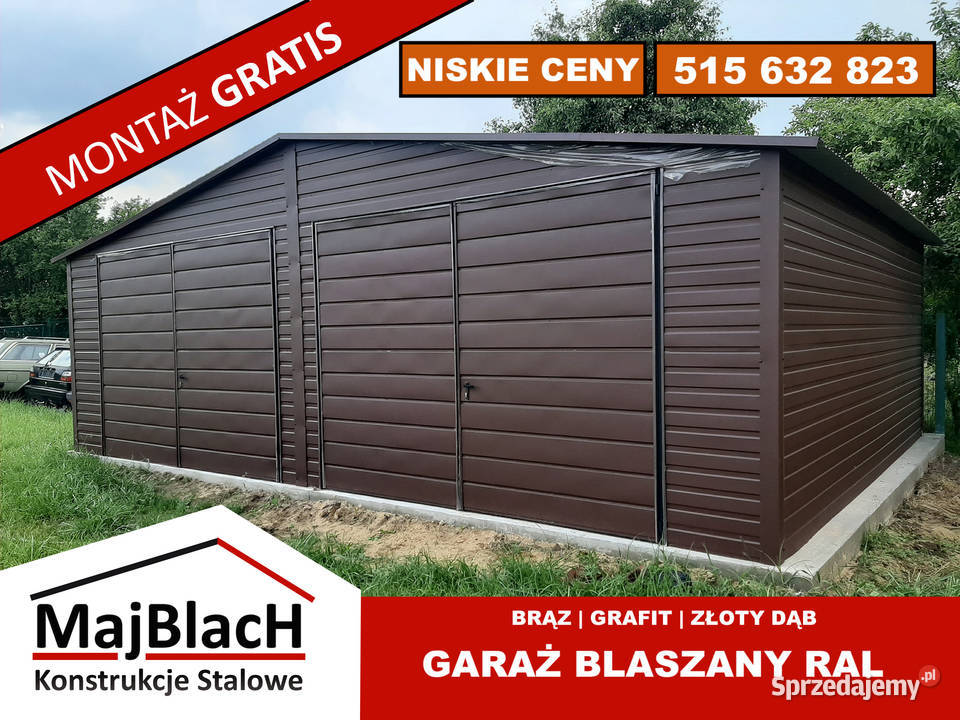 Garaż Blaszany Grafitowy Magazyn Hala Wiata Malbork