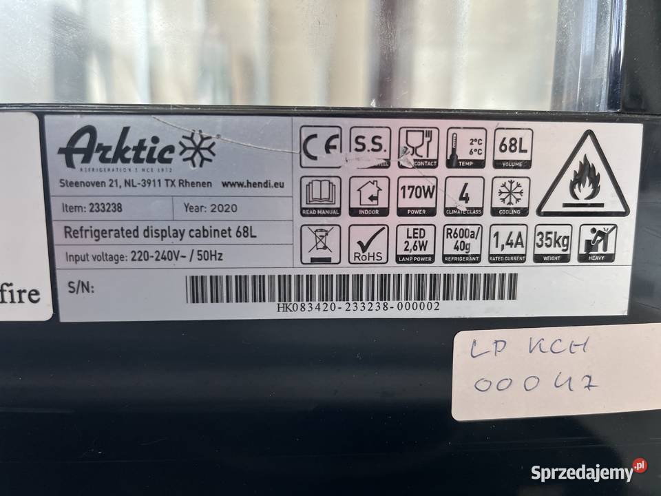 Witryna chłodnicza 68 l Arktic Czarna Gastronomia Poznań sprzedam