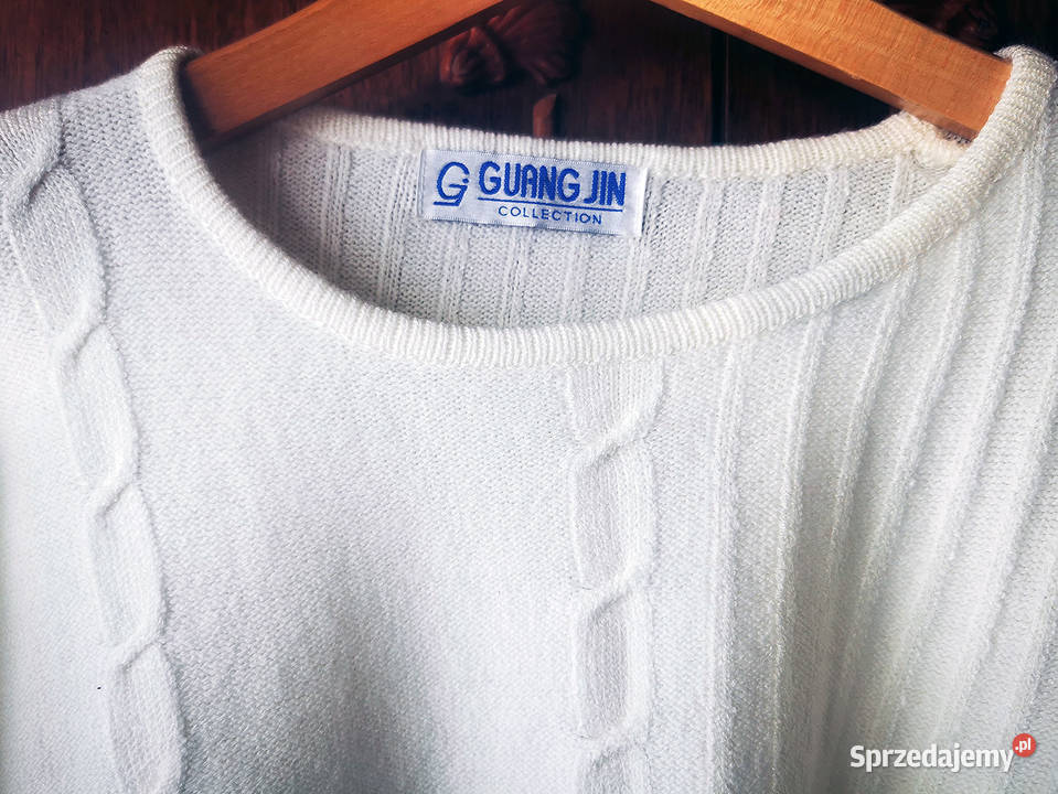 Sweter damski biały akryl Polkowice