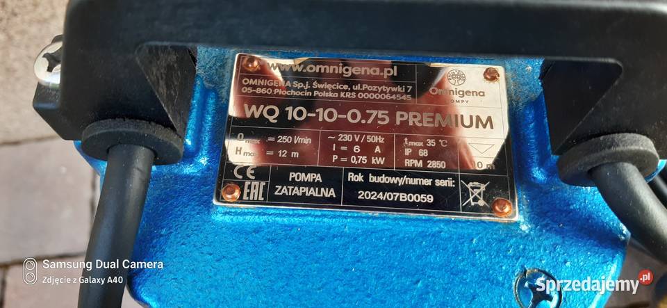 Pompa zatapialna OMNIGENA do odwodnień szamba Grodzisk Mazowiecki sprzedam